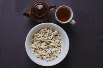 Image result for tea and popcorn